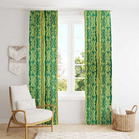 Hawaii Lei with Tribal Quilt Motif Window Curtain