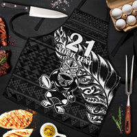 New Zealand Rugby Warrior Custom Apron Black Fern Taniko Motif LT9 Black - Polynesian Pride