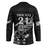 New Zealand Rugby Warrior Custom Hockey Jersey Black Fern Taniko Motif LT9 - Polynesian Pride