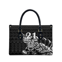 New Zealand Rugby Warrior Custom Leather Bag Black Fern Taniko Motif LT9 - Polynesian Pride
