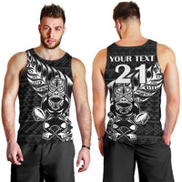 New Zealand Rugby Warrior Custom Men Tank Top Black Fern Taniko Motif