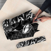 New Zealand Rugby Warrior Custom Umbrella Black Fern Taniko Motif LT9 - Polynesian Pride