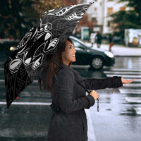 New Zealand Rugby Warrior Custom Umbrella Black Fern Taniko Motif LT9 - Polynesian Pride