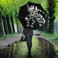 New Zealand Rugby Warrior Custom Umbrella Black Fern Taniko Motif LT9 - Polynesian Pride