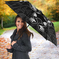 New Zealand Rugby Warrior Custom Umbrella Black Fern Taniko Motif LT9 - Polynesian Pride