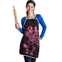 New Zealand Rugby Warrior Custom Apron Pink Fern Taniko Motif LT9 - Polynesian Pride