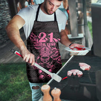 New Zealand Rugby Warrior Custom Apron Pink Fern Taniko Motif LT9 - Polynesian Pride