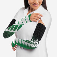 Green Silver Fern Spirit Taniko Tukutuku Personalised Arm Sleeves - Polynesian Pride