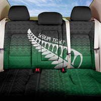 Green Silver Fern Spirit Taniko Tukutuku Personalised Back Car Seat Cover
