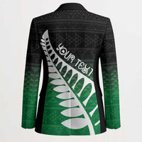 Green Silver Fern Spirit Taniko Tukutuku Personalised Blazer LT9 - Polynesian Pride