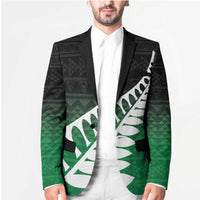 Green Silver Fern Spirit Taniko Tukutuku Personalised Blazer LT9 - Polynesian Pride