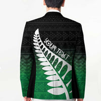 Green Silver Fern Spirit Taniko Tukutuku Personalised Blazer LT9 - Polynesian Pride