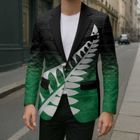 Green Silver Fern Spirit Taniko Tukutuku Personalised Blazer LT9 - Polynesian Pride