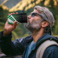 Green Silver Fern Spirit Taniko Tukutuku Personalised 4 in 1 Can Cooler Tumbler