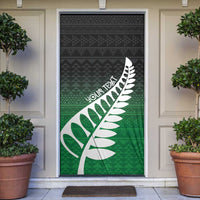 Green Silver Fern Spirit Taniko Tukutuku Personalised Door Cover - Polynesian Pride