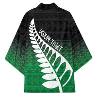 Green Silver Fern Spirit Taniko Tukutuku Personalised Kimono LT9 - Polynesian Pride