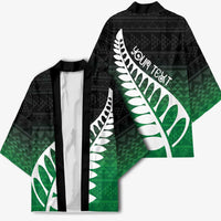 Green Silver Fern Spirit Taniko Tukutuku Personalised Kimono LT9 - Polynesian Pride