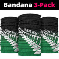 Green Silver Fern Spirit Taniko Tukutuku Personalised Neck Gaiter - Polynesian Pride