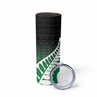 Green Silver Fern Spirit Taniko Tukutuku Personalised Skinny Tumbler