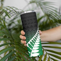 Green Silver Fern Spirit Taniko Tukutuku Personalised Skinny Tumbler