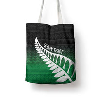Green Silver Fern Spirit Taniko Tukutuku Personalised Tote Bag - Polynesian Pride