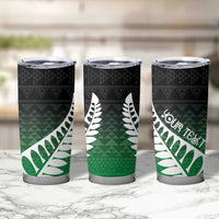 Green Silver Fern Spirit Taniko Tukutuku Personalised Tumbler Cup