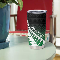 Green Silver Fern Spirit Taniko Tukutuku Personalised Tumbler Cup