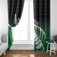 Green Silver Fern Spirit Taniko Tukutuku Personalised Window Curtain