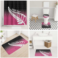 Pink Silver Fern Spirit Taniko Tukutuku Personalised Bathroom Set - Polynesian Pride