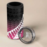 Pink Silver Fern Spirit Taniko Tukutuku Personalised 4 in 1 Can Cooler Tumbler