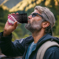 Pink Silver Fern Spirit Taniko Tukutuku Personalised 4 in 1 Can Cooler Tumbler