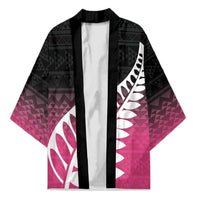 Pink Silver Fern Spirit Taniko Tukutuku Personalised Kimono LT9 Unisex Pink - Polynesian Pride