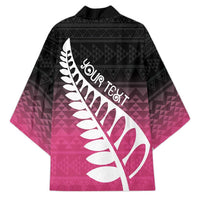 Pink Silver Fern Spirit Taniko Tukutuku Personalised Kimono LT9 - Polynesian Pride
