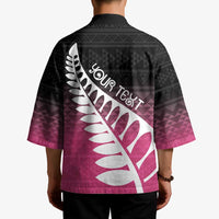 Pink Silver Fern Spirit Taniko Tukutuku Personalised Kimono LT9 - Polynesian Pride