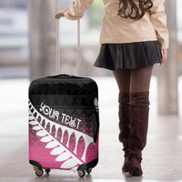 Pink Silver Fern Spirit Taniko Tukutuku Personalised Luggage Cover