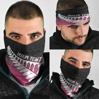 Pink Silver Fern Spirit Taniko Tukutuku Personalised Neck Gaiter LT9 - Polynesian Pride