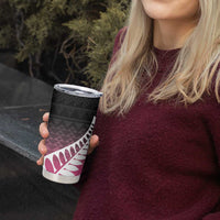 Pink Silver Fern Spirit Taniko Tukutuku Personalised Tumbler Cup