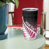 Pink Silver Fern Spirit Taniko Tukutuku Personalised Tumbler Cup