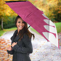 Pink Silver Fern Spirit Taniko Tukutuku Personalised Umbrella - Polynesian Pride