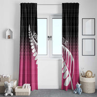 Pink Silver Fern Spirit Taniko Tukutuku Personalised Window Curtain