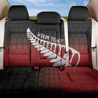 Red Silver Fern Spirit Taniko Tukutuku Personalised Back Car Seat Cover
