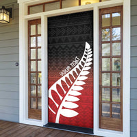 Red Silver Fern Spirit Taniko Tukutuku Personalised Door Cover LT9 - Polynesian Pride