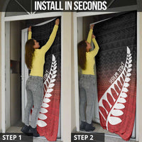 Red Silver Fern Spirit Taniko Tukutuku Personalised Door Cover LT9 - Polynesian Pride
