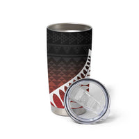 Red Silver Fern Spirit Taniko Tukutuku Personalised Tumbler Cup