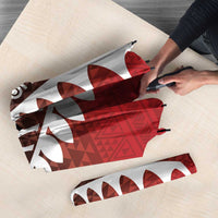 Red Silver Fern Spirit Taniko Tukutuku Personalised Umbrella - Polynesian Pride