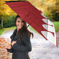 Red Silver Fern Spirit Taniko Tukutuku Personalised Umbrella - Polynesian Pride