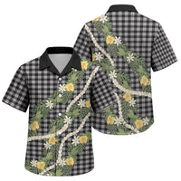 Aloha Puakenikeni Anthurium Pikake Lei Family Matching Puletasi and Hawaiian Shirt Black Hawaiian Palaka Pattern LT9 Son's Shirt Black - Polynesian Pride