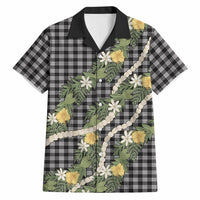 Aloha Puakenikeni Anthurium Pikake Lei Hawaiian Shirt Black Hawaiian Palaka Pattern LT9 Black - Polynesian Pride