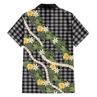 Aloha Puakenikeni Anthurium Pikake Lei Hawaiian Shirt Black Hawaiian Palaka Pattern LT9 - Polynesian Pride