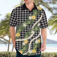 Aloha Puakenikeni Anthurium Pikake Lei Hawaiian Shirt Black Hawaiian Palaka Pattern LT9 - Polynesian Pride